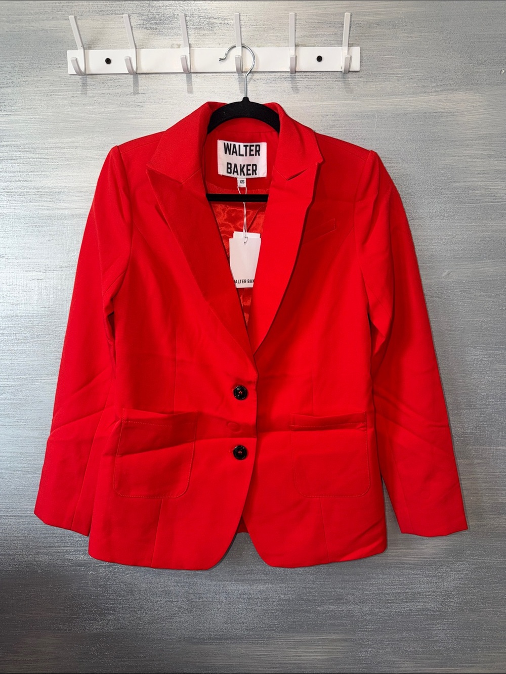Walter Baker Red Tailored Single-Breasted Blazer